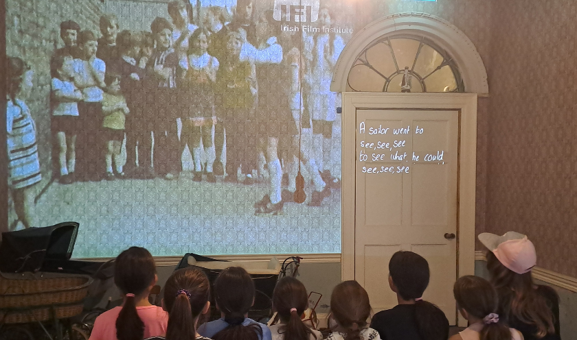 Historian in Residence for Children a group of children on a tour of 14 Henrietta Street 840x496