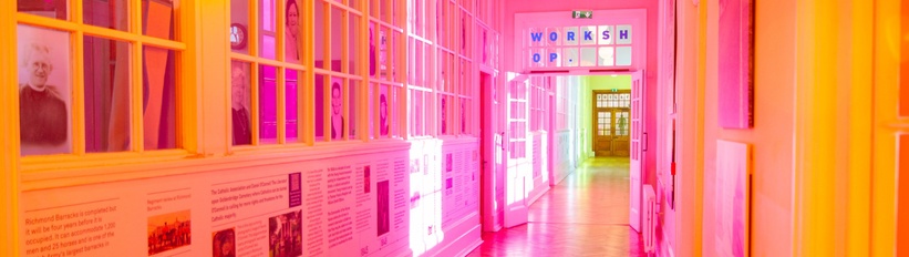 Richmond Barracks A sunlit corridor in richmond barracks 822x232