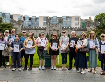 Decorative Education and Learning A group of teachers stand in the garden of the Chester Beatty at Dublin Castle 1
