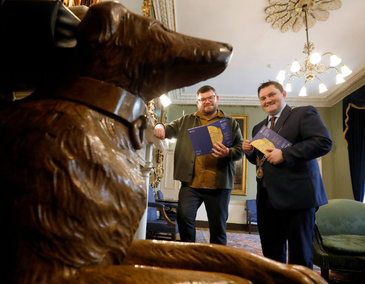 Festival Programmer Donal Fallon and Lord Mayor of Dublin Daryl Barron at the Mansion House launching the programme. Photo: Mark Stedman.