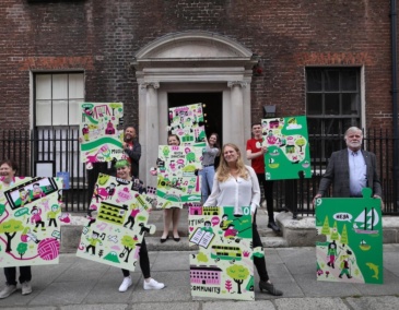 Group with the jigsaw outside 14 Henrietta Street