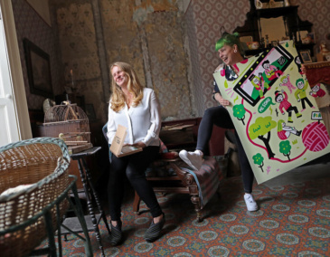 Iseult Byrne and artist Aoife Dooley at the launch of the 2019 Annual Review. Photo: Julien Behal.