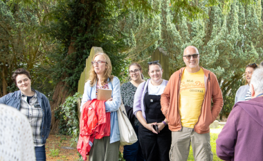 Decorative Education and Learning Teachers attending the Hands on History course for primary school teachers listen to a guide in Goldenbridge Cemetery Dublin