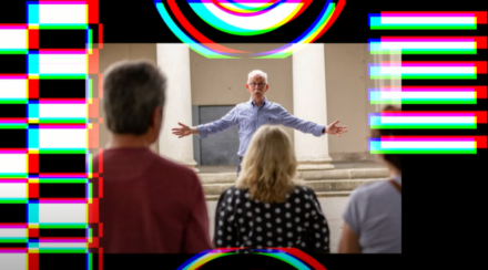 Annual Review Still of Pat giving a tour