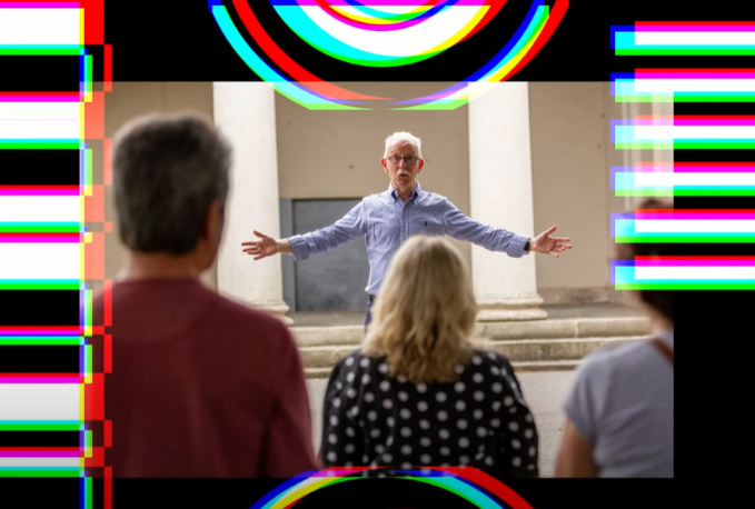 Annual Review Still of Pat giving a tour