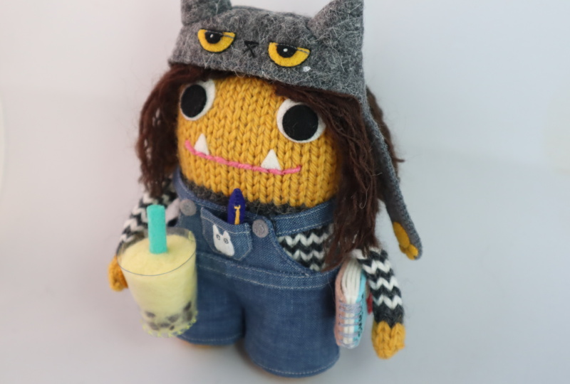 Beastie with Cat Hat Bubble Tea