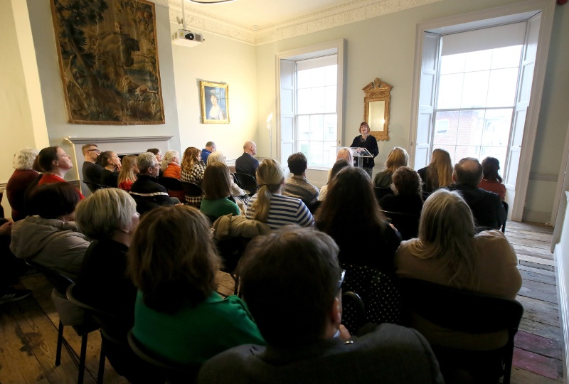 14 henrietta street audience at teatime talk listen to speaker threads of time launch photographer mark stedman