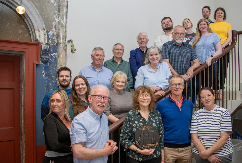 Members of the 14 Henrietta Street team mark the presentation of the European Heritage Award / Europa Nostra Award 2026 at the museum.