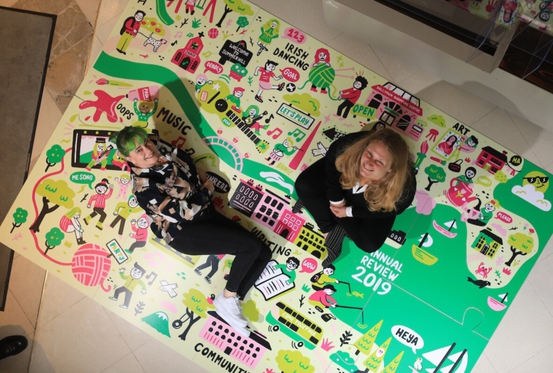 Aoife and Iseult on the jigsaw