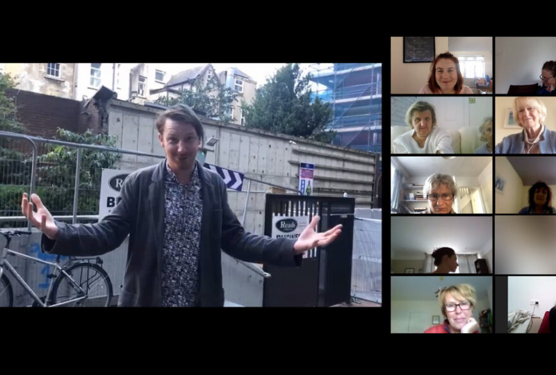 Evan giving his public art tour