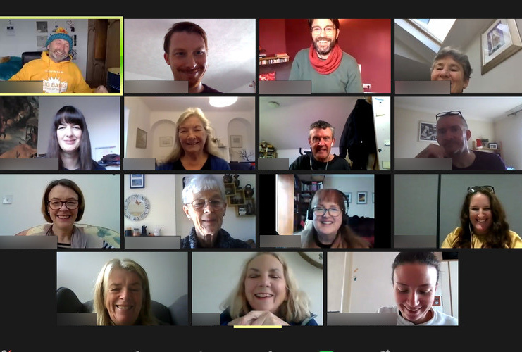 The group meeting on Zoom