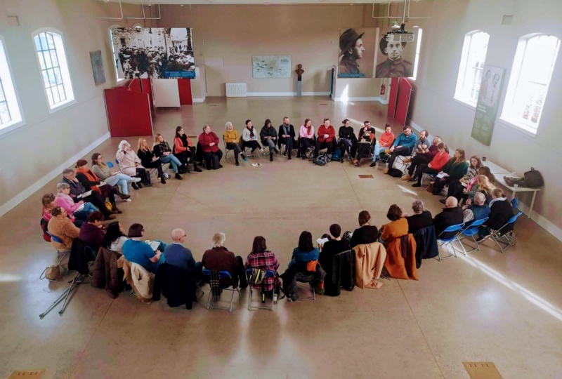 The Dublin City Council Culture Company tram in a meeting at Richmond Barracks Inchicore Dublin 8