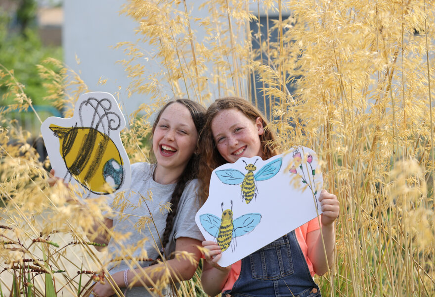 Charlie Rose and Erin with some illustrations from the Biodiversity Worksheet